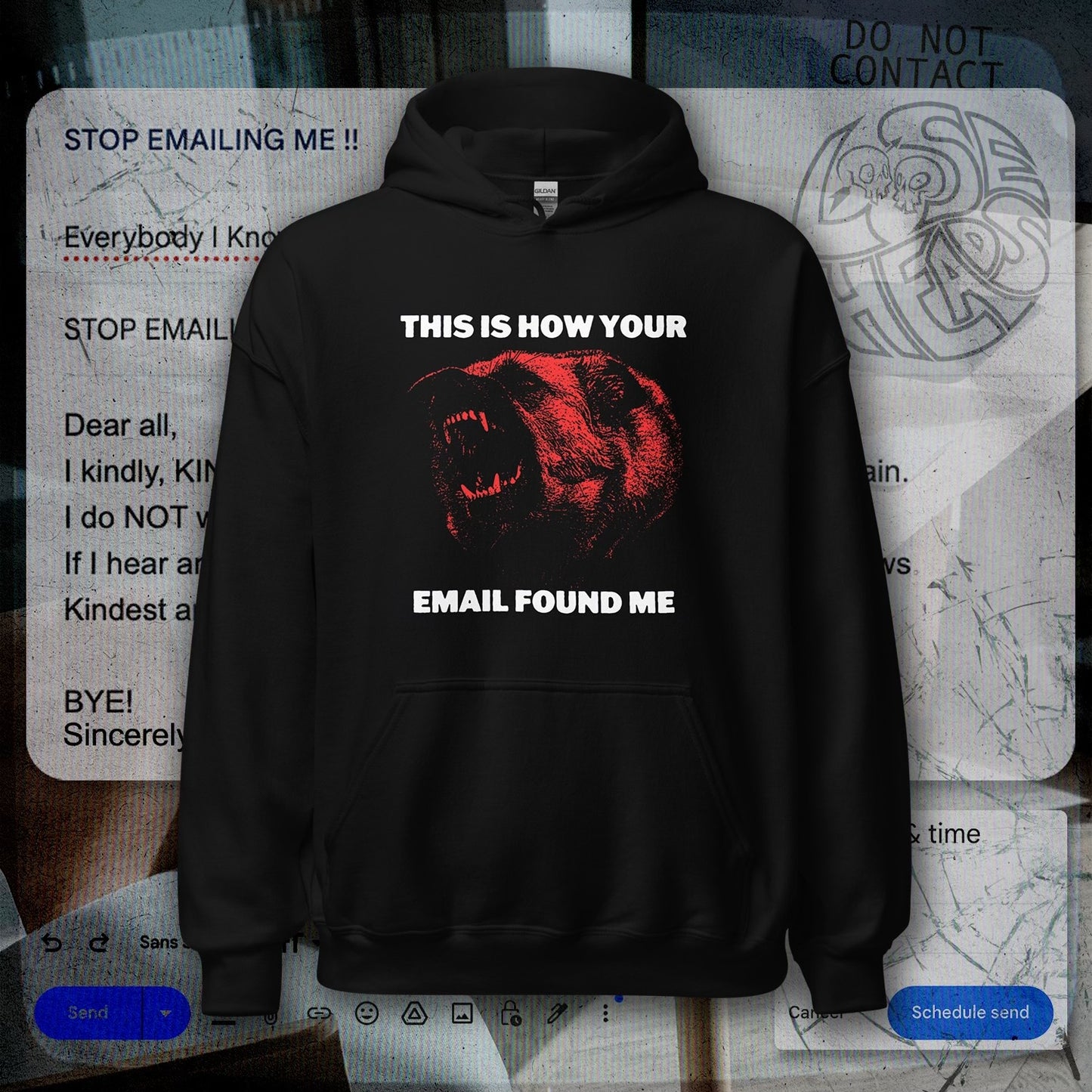 This Is How Your Email Found Me - Animal Slogan Hoodie