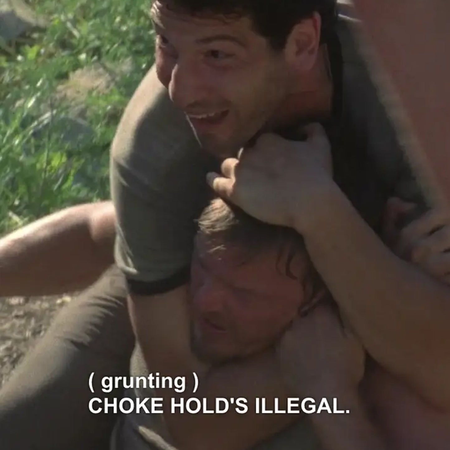 “Chokehold’s Illegal!” Slogan T-Shirt - Dark - Daryl Dixon TWD