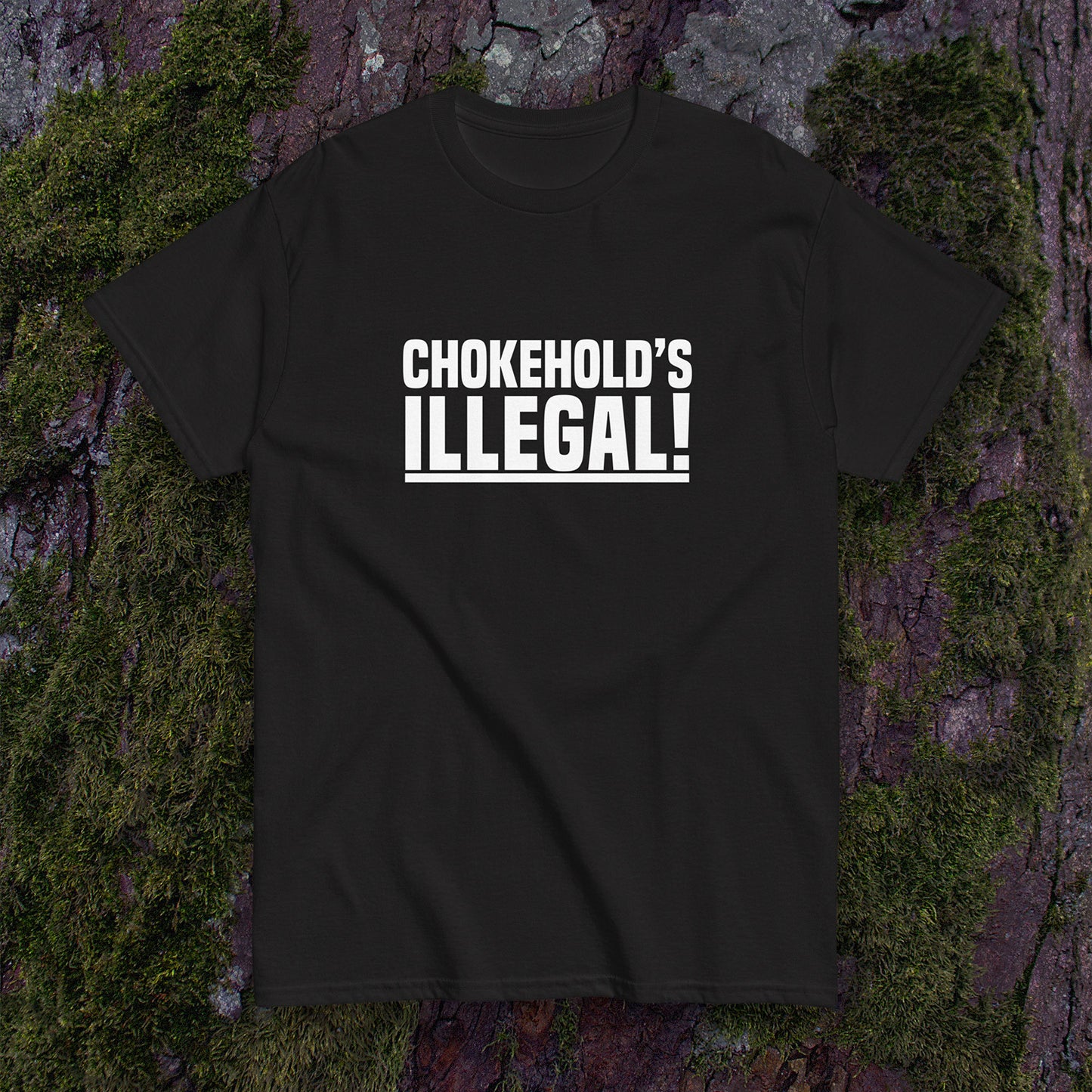 “Chokehold’s Illegal!” Slogan T-Shirt - Dark - Daryl Dixon TWD