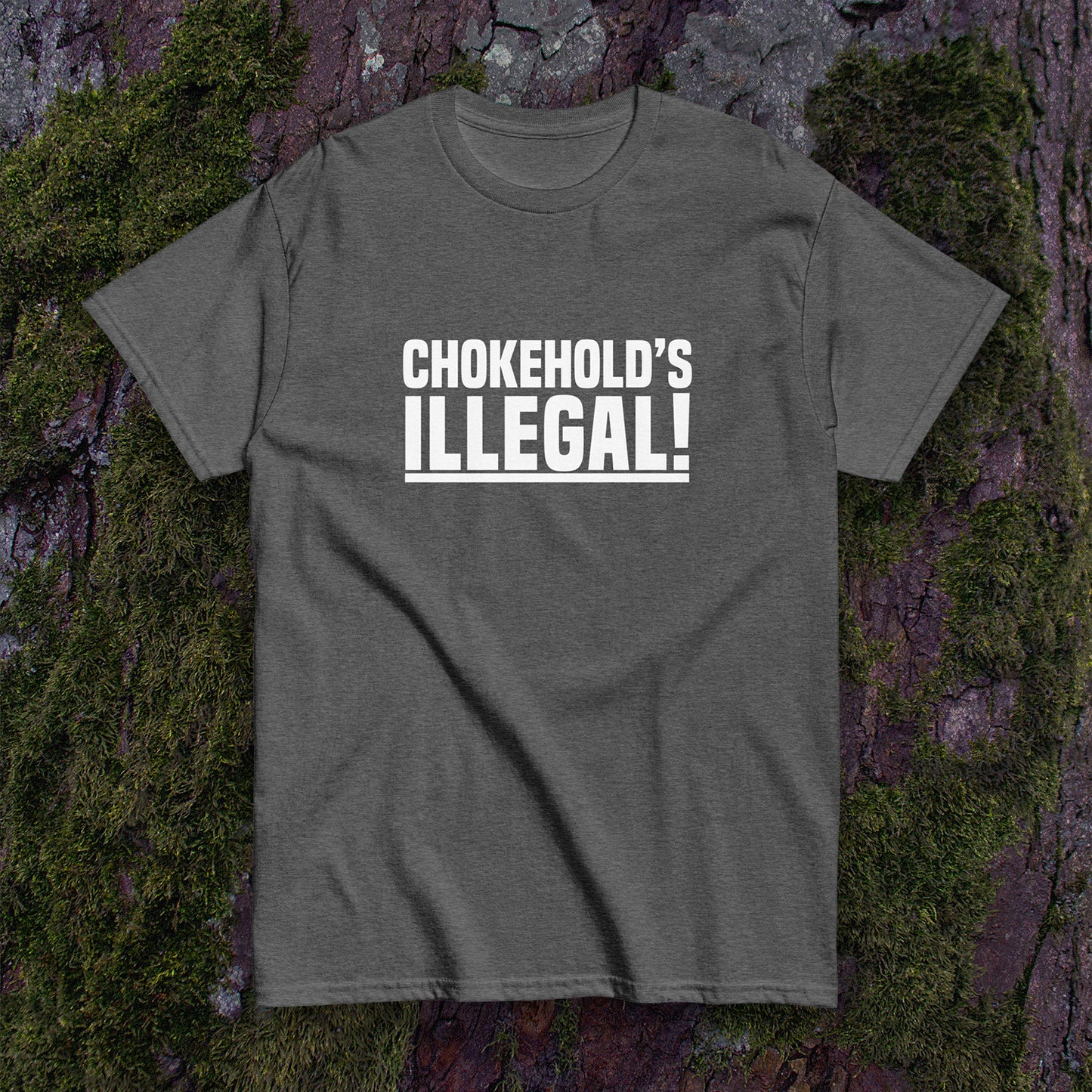 “Chokehold’s Illegal!” Slogan T-Shirt - Dark - Daryl Dixon TWD
