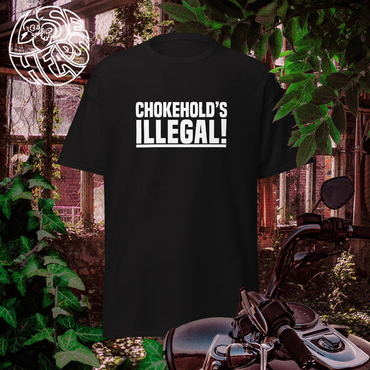“Chokehold’s Illegal!” Slogan T-Shirt - Dark - Daryl Dixon TWD