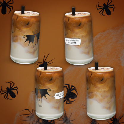 Vampire Tumbler - 16oz Glass Can Cup - Black
