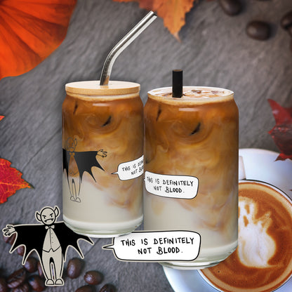 Vampire Tumbler - 16oz Glass Can Cup - Black