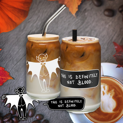 Vampire Tumbler - 16oz Glass Can Cup - White