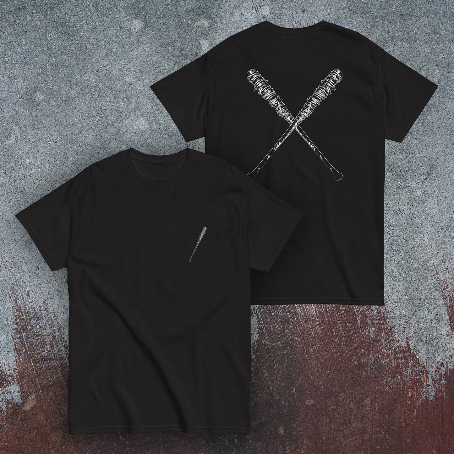 Negan Lucille T-Shirt (Double Print) - Black - Negan Smith TWD