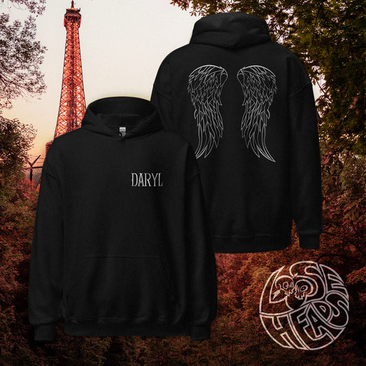 Daryl Dixon Wings + Name Hoodie - Daryl Dixon TWD