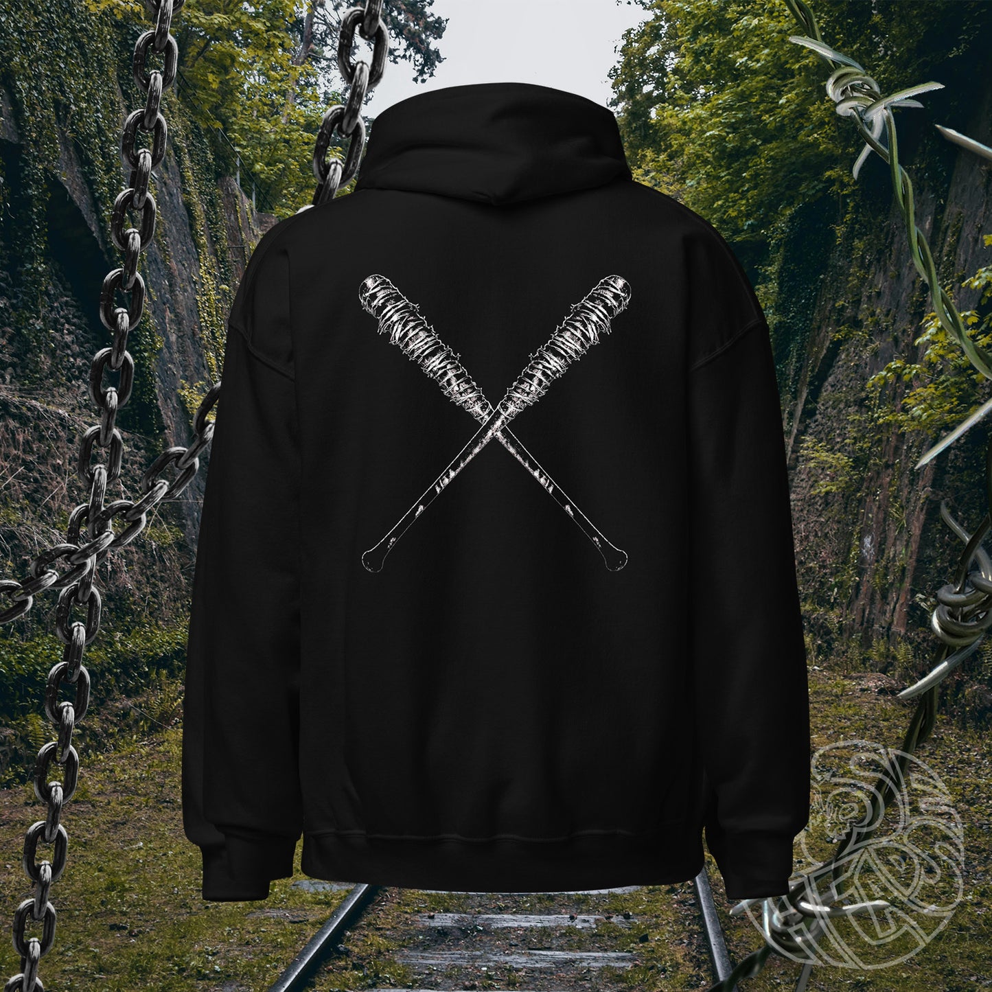 Negan Lucille Hoodie (Back Only) - Black - Negan Smith TWD
